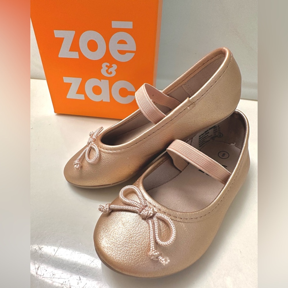 Girls Zoe & Zac rose gold ballet flat